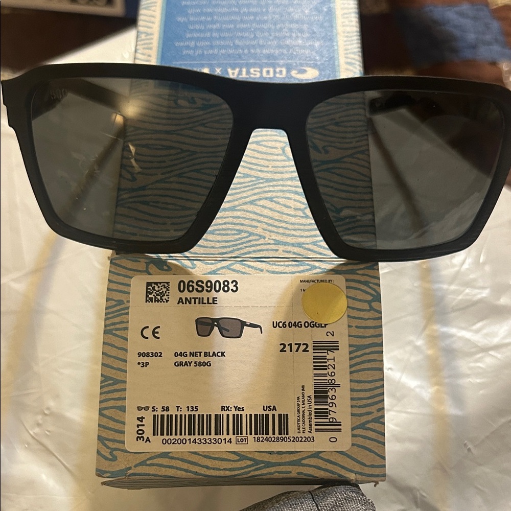 Costa Gray and Black Antille Sunglasses